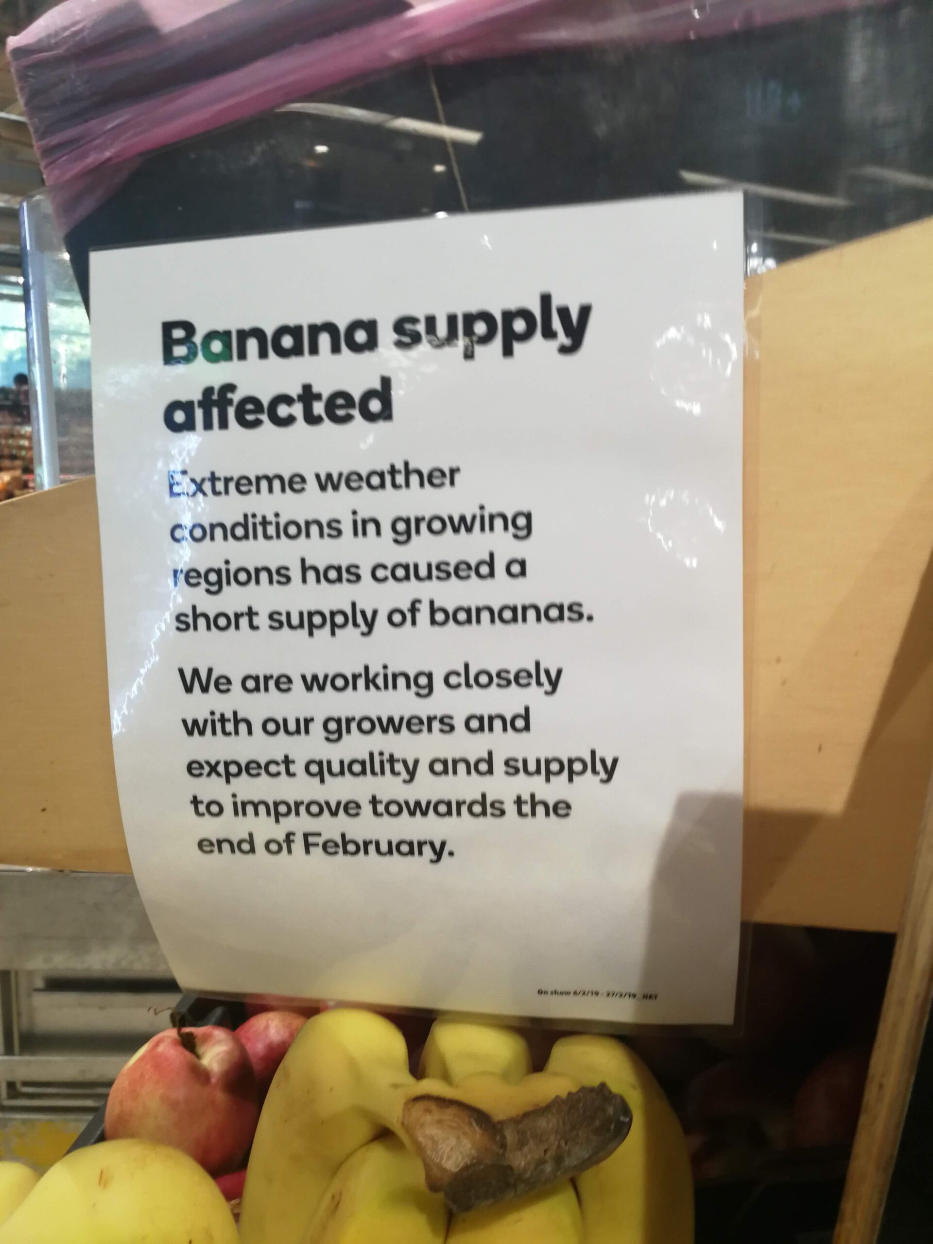バナナの供給が困難　メルボルン