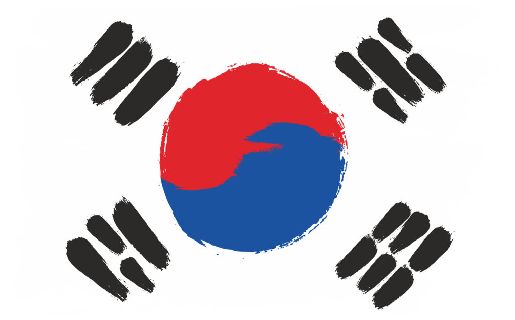 South Korea Flag Vector Hand Painted with Rounded Brush